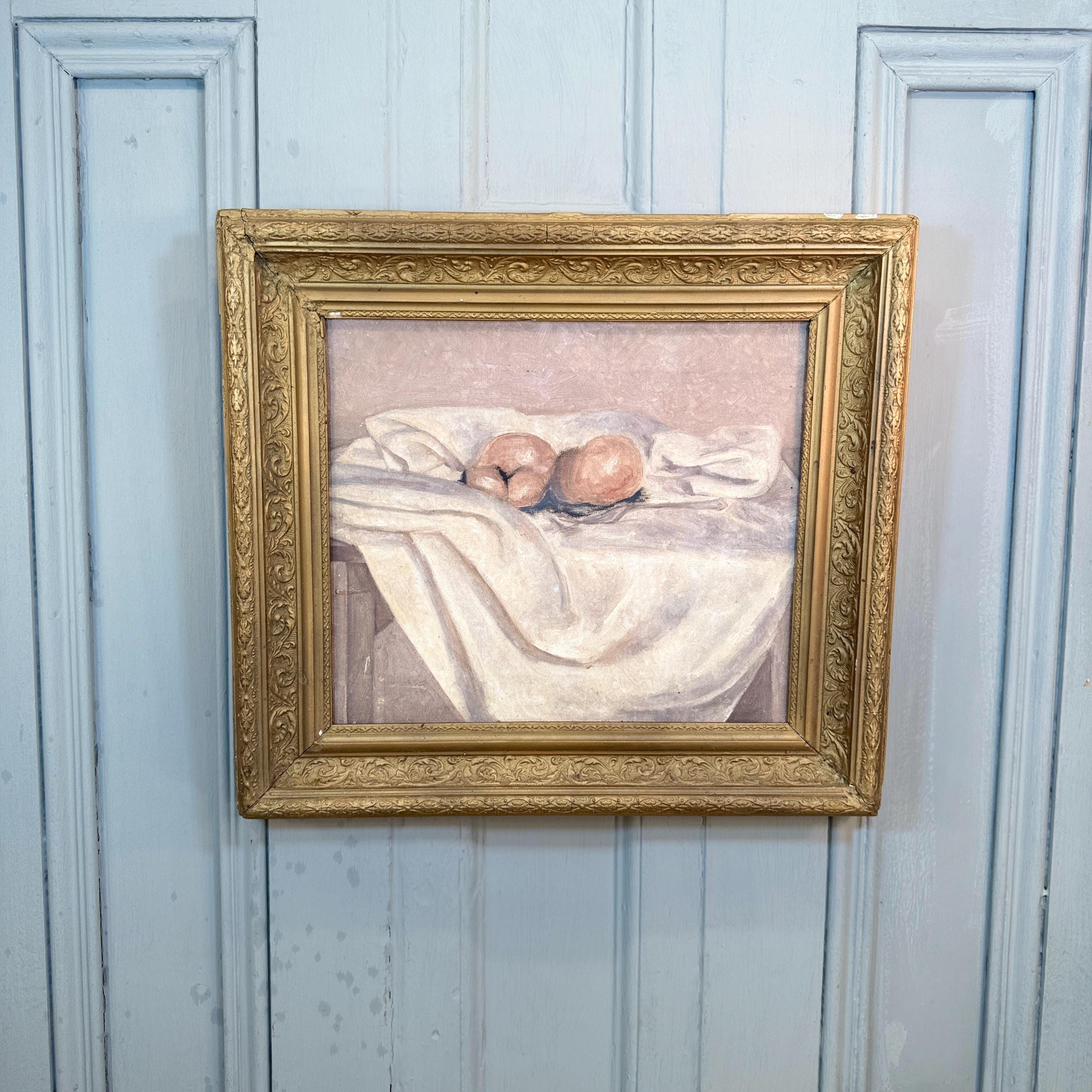 RESERVED for Gwen - Vintage French Still Life Oil Painting Study