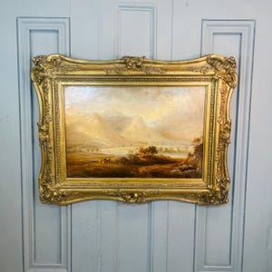 Antique Scottish landscape oil painting by Copley Fielding dated 1849