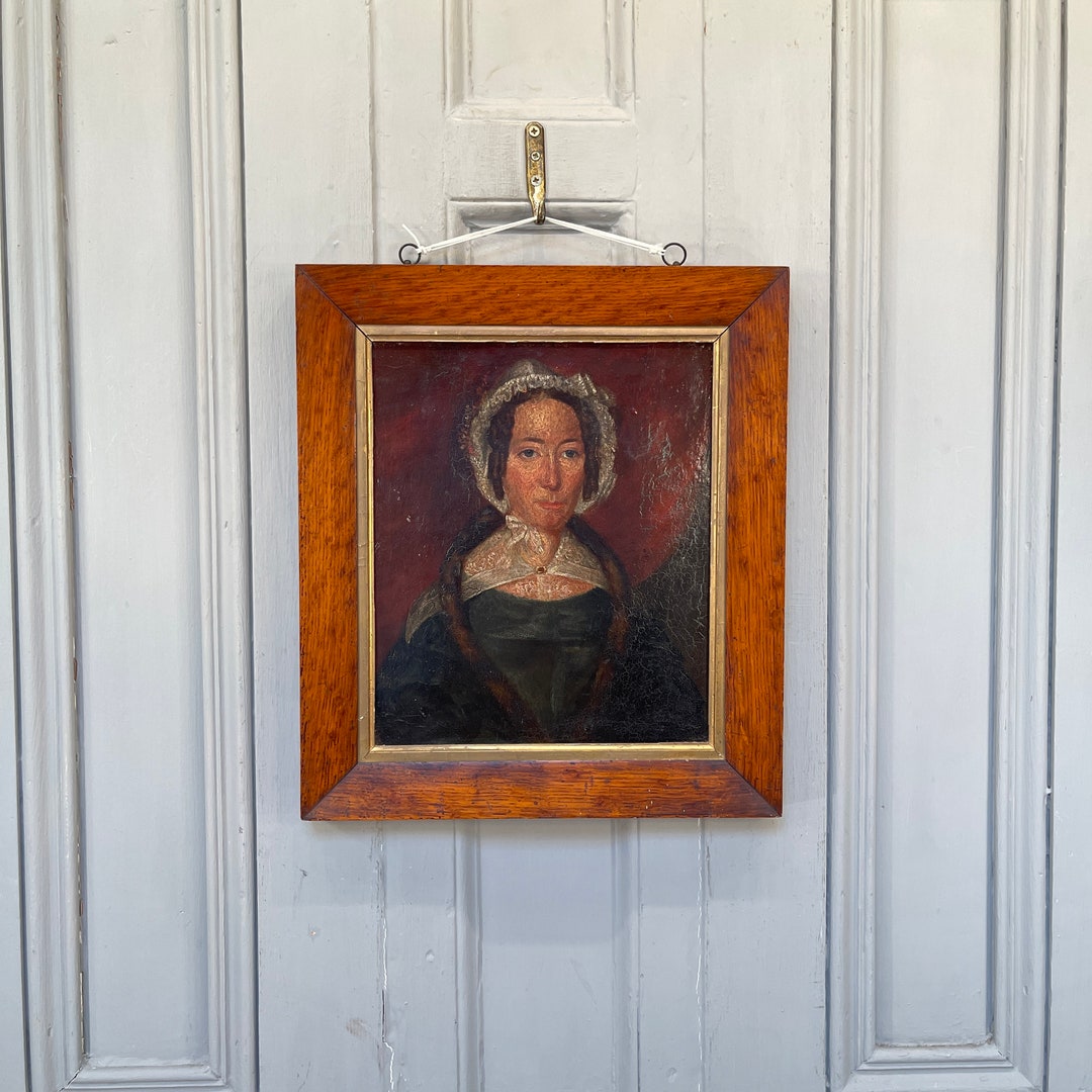 Antique Georgian/early Victorian Oil Painting Portrait of Young Lady in ...