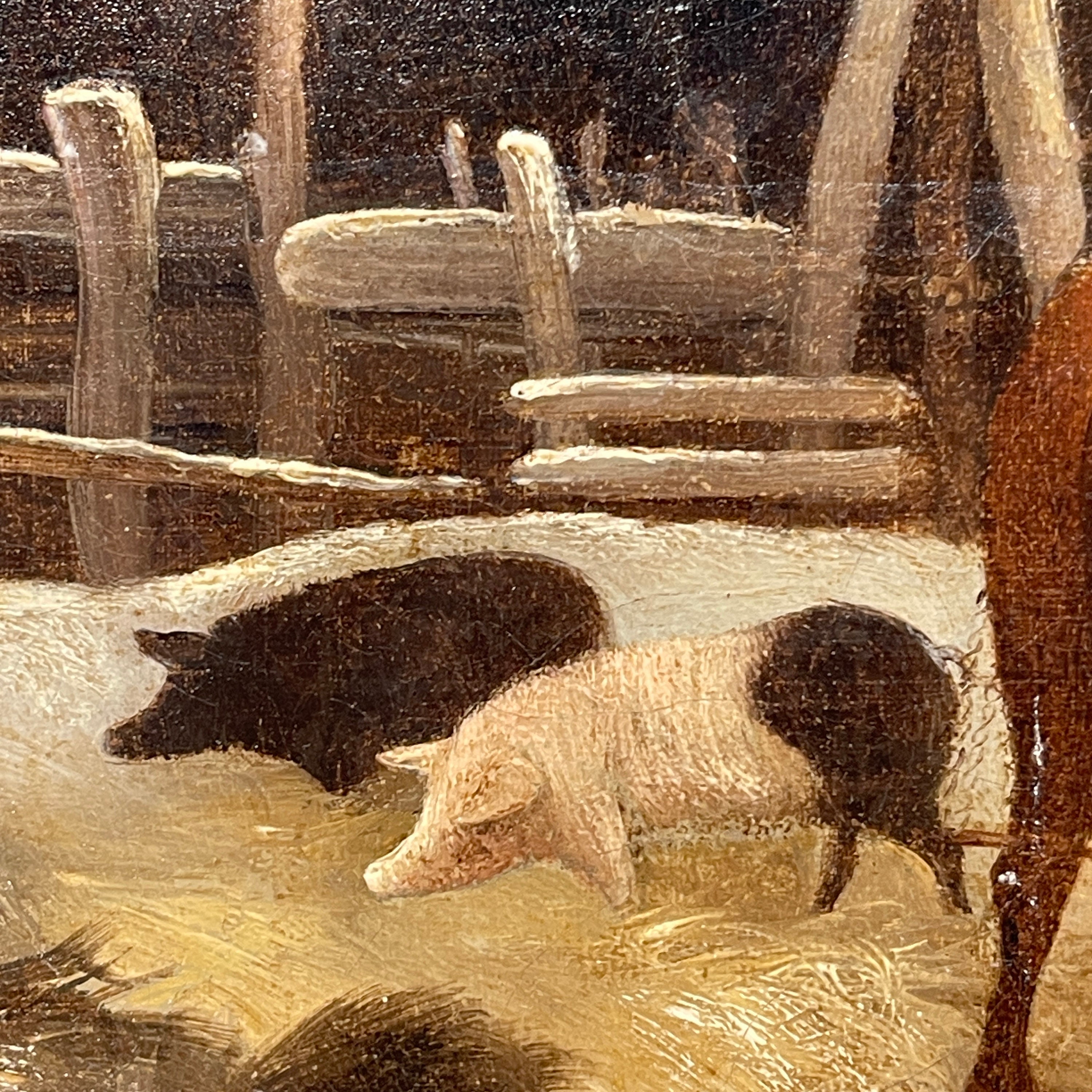 Ecole française fin XIXe. Huile sur toile, paysage aux vaches et