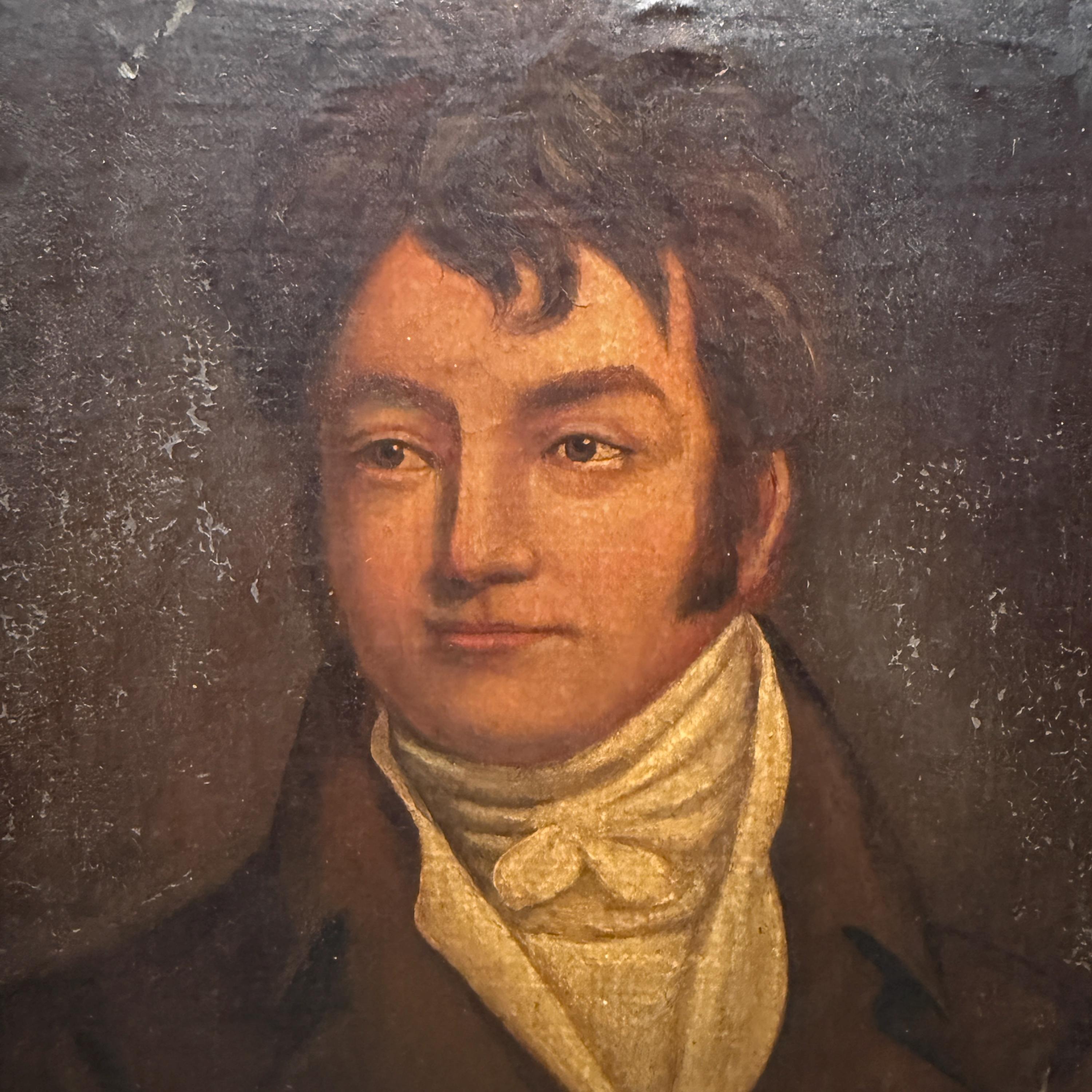 Antique Georgian Oil Painting Portrait of Young Gentleman in Formal ...