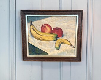 果物を描いた大きなアンティークの静物油絵 - Etsy 日本
