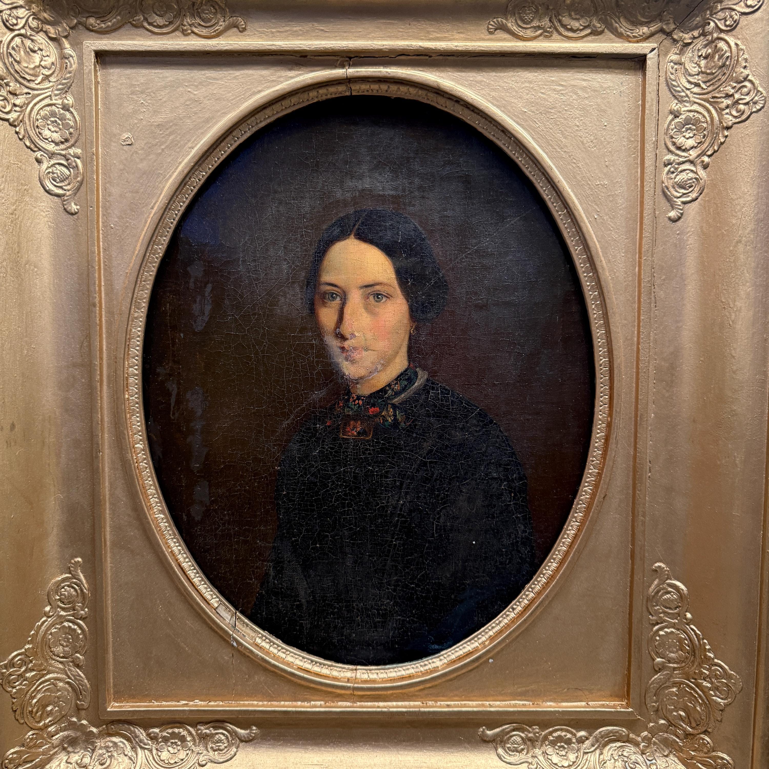 Antique French Oil Painting Portrait of a Lady - Etsy UK