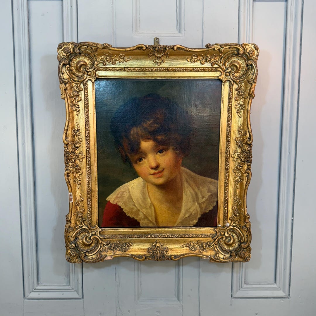 Antique Oil Painting Portrait of a Young Girl - Etsy