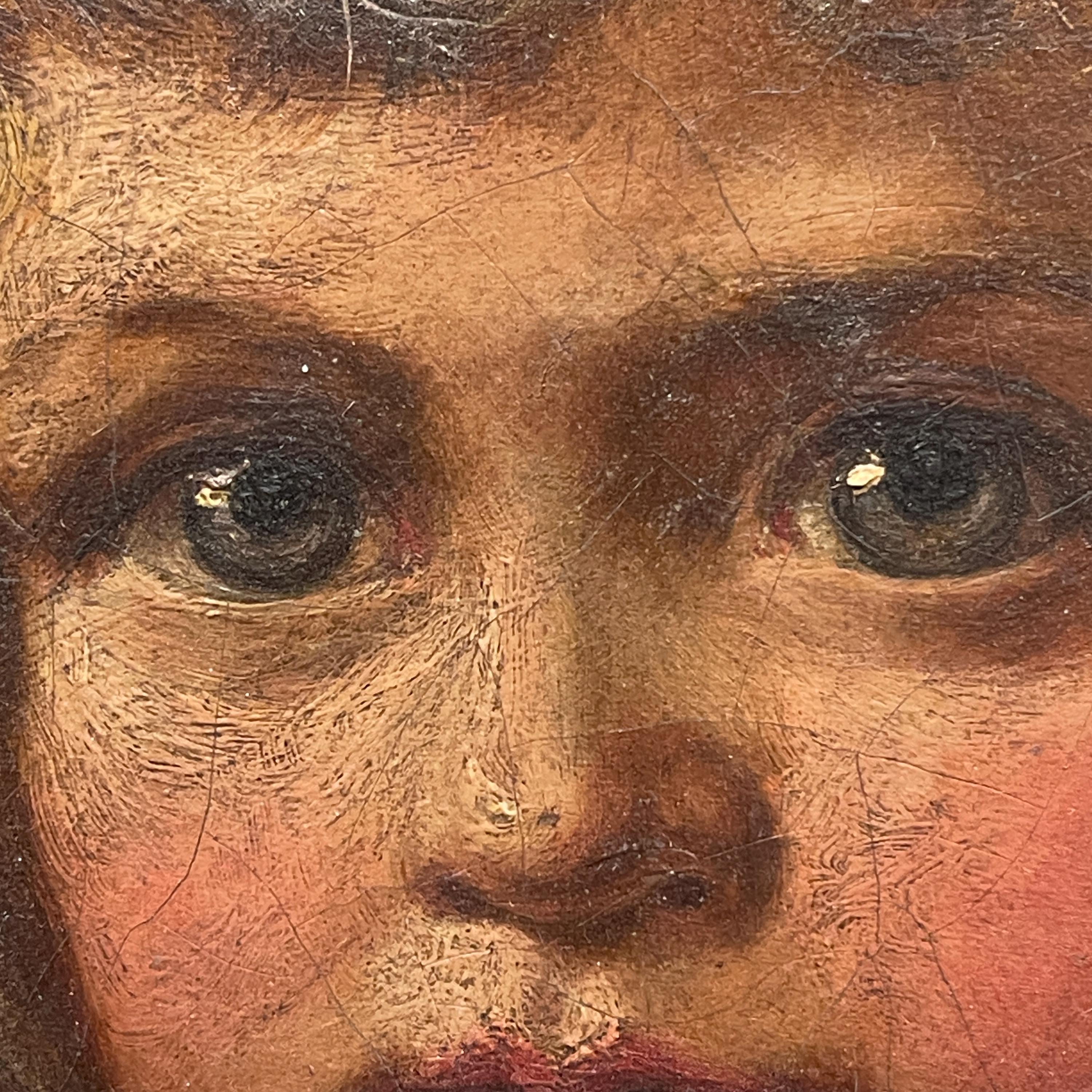 Antique Oil Painting Portrait of Young Girl in Red Dress - Etsy