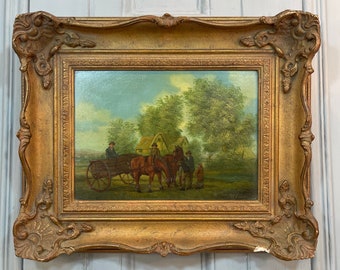 風景画 アンティーク アトリエ絵画館 フランス風景画 ノルマンディーの庭 越智 博
