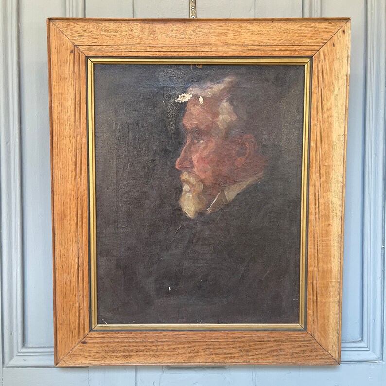 Large Antique Oil Painting Portrait of Bearded Gentleman in - Etsy UK