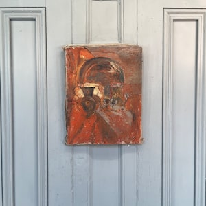 Vintage French Abstract Impressionist oil painting by JR Parayre 1970