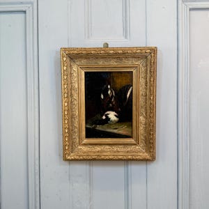 Antique French still life oil painting study of game duck