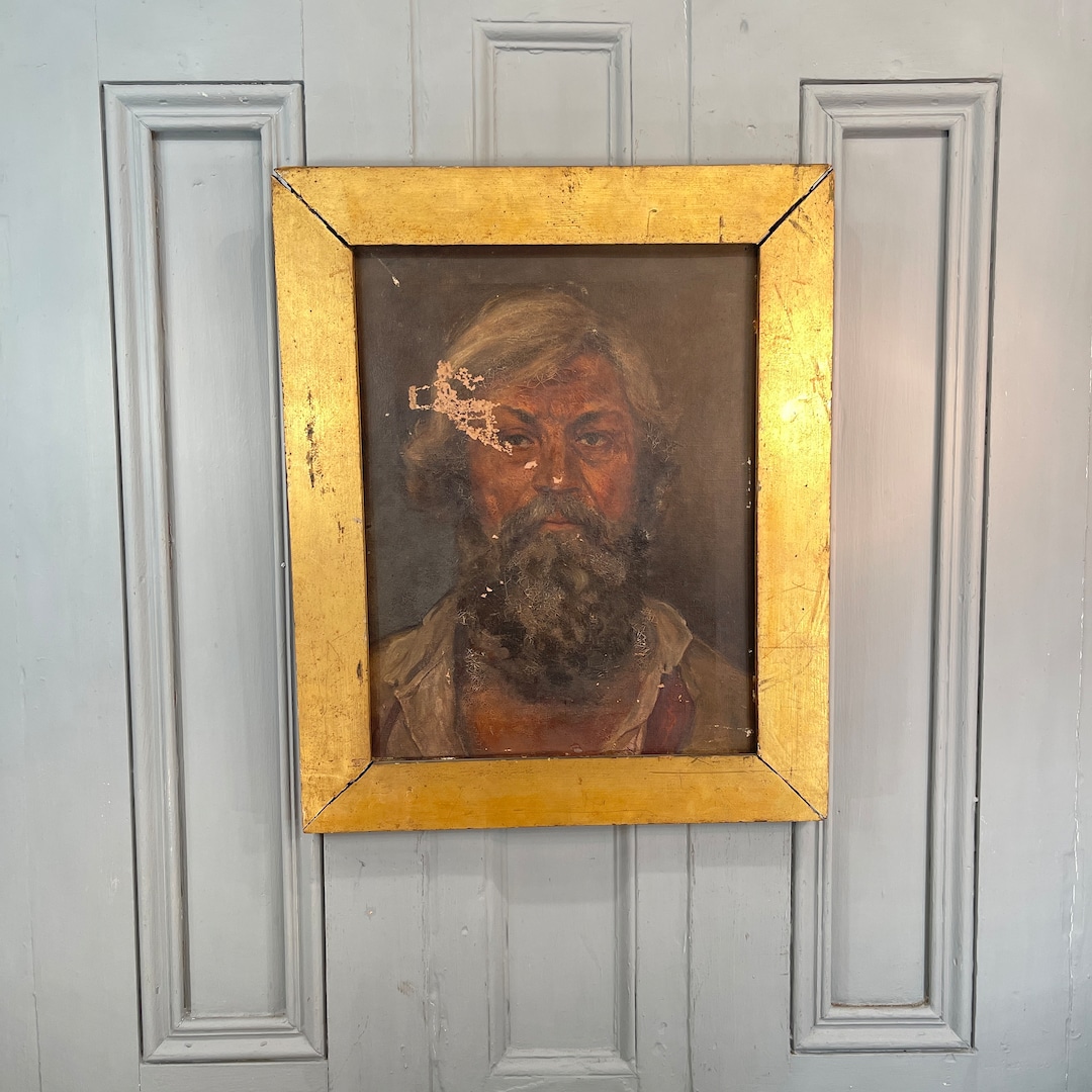 Antique Oil Painting Portrait of Bearded Man - Etsy
