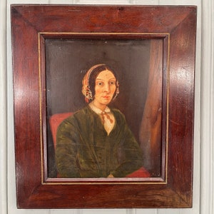 Antique French Oil Painting Portrait of a Lady in Lace Bonnet - Etsy