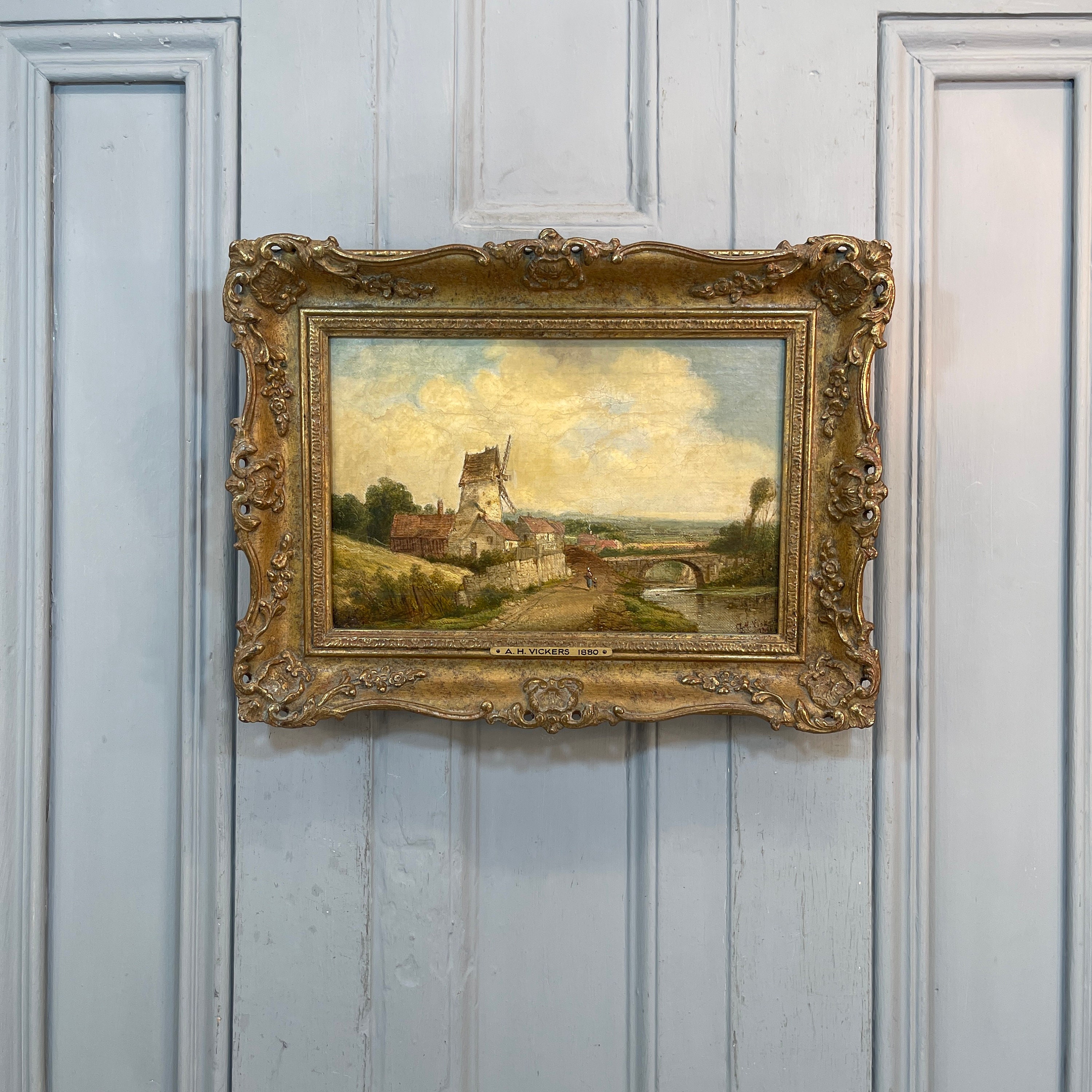 AHヴィッカースによるアンティーク風車の油絵、1880年 - Etsy 日本