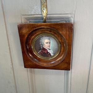 Antikes französisches Miniaturportrait eines aristokratischen Gesellschaftsherren signiert Lery