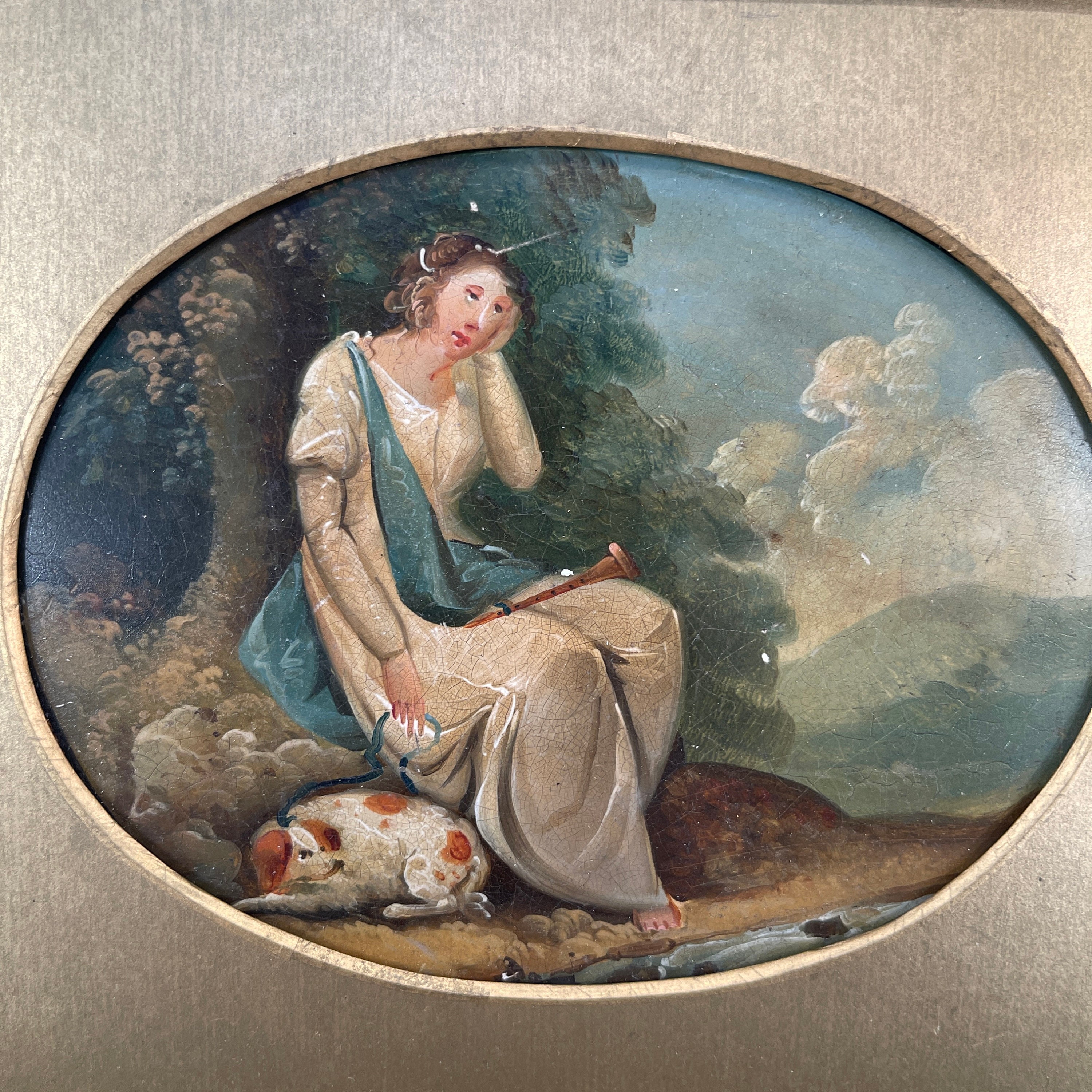 Antique Georgian Early Victorian Oil Painting Portrait Study of a Young ...