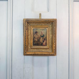 Antique Georgian oil painting study of potato farmer