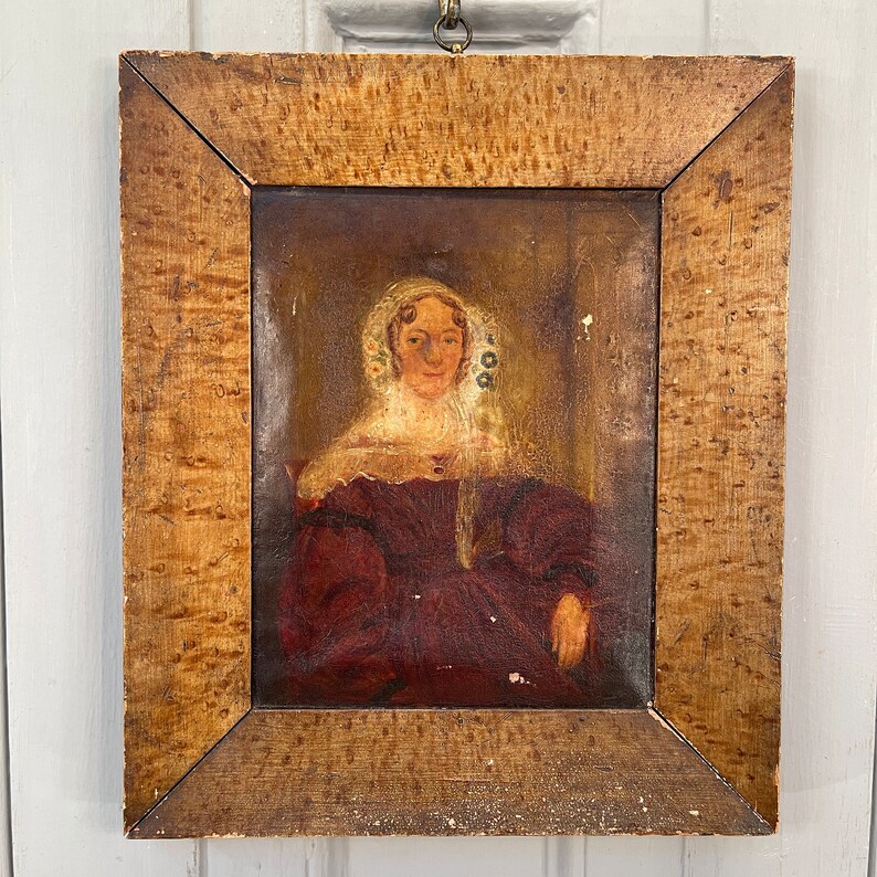 Antique Georgian Oil Painting Portrait Study of a Senior Lady in Lace ...