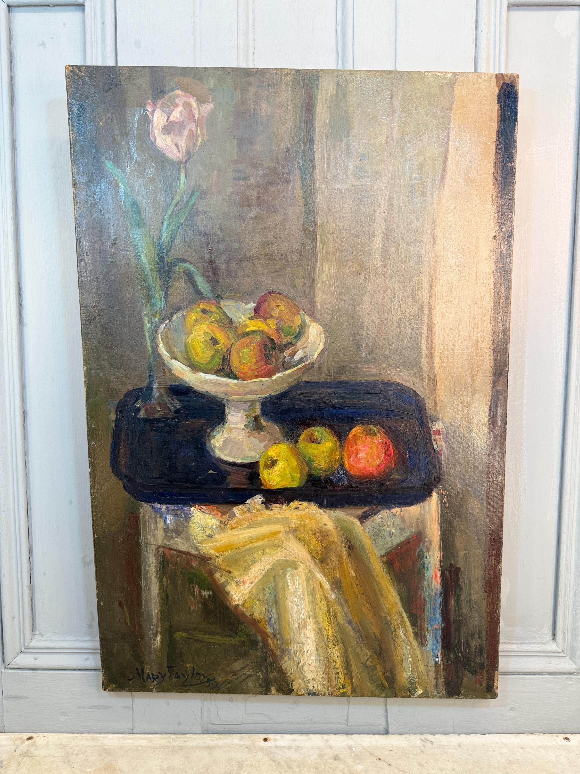 Large Antique French Post Impressionist Still Life Oil Painting