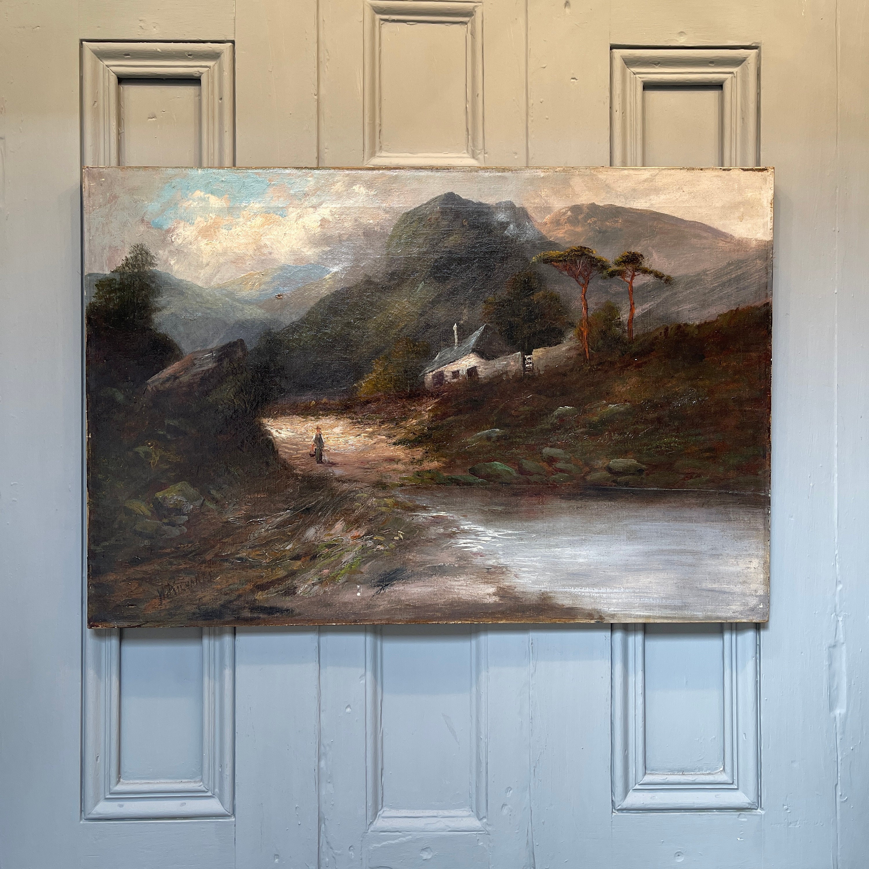 Antique Victorian River Landscape Oil Painting Signed W - Etsy