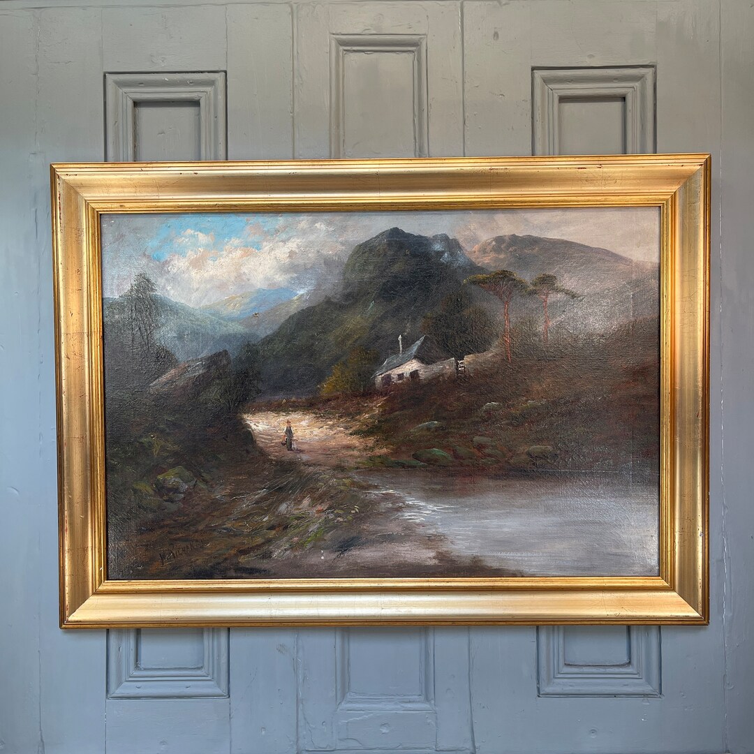 Antique Victorian River Landscape Oil Painting Signed W Richards - Etsy