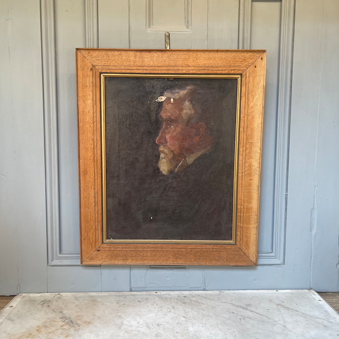 Large Antique Oil Painting Portrait of Bearded Gentleman in Etsy UK
