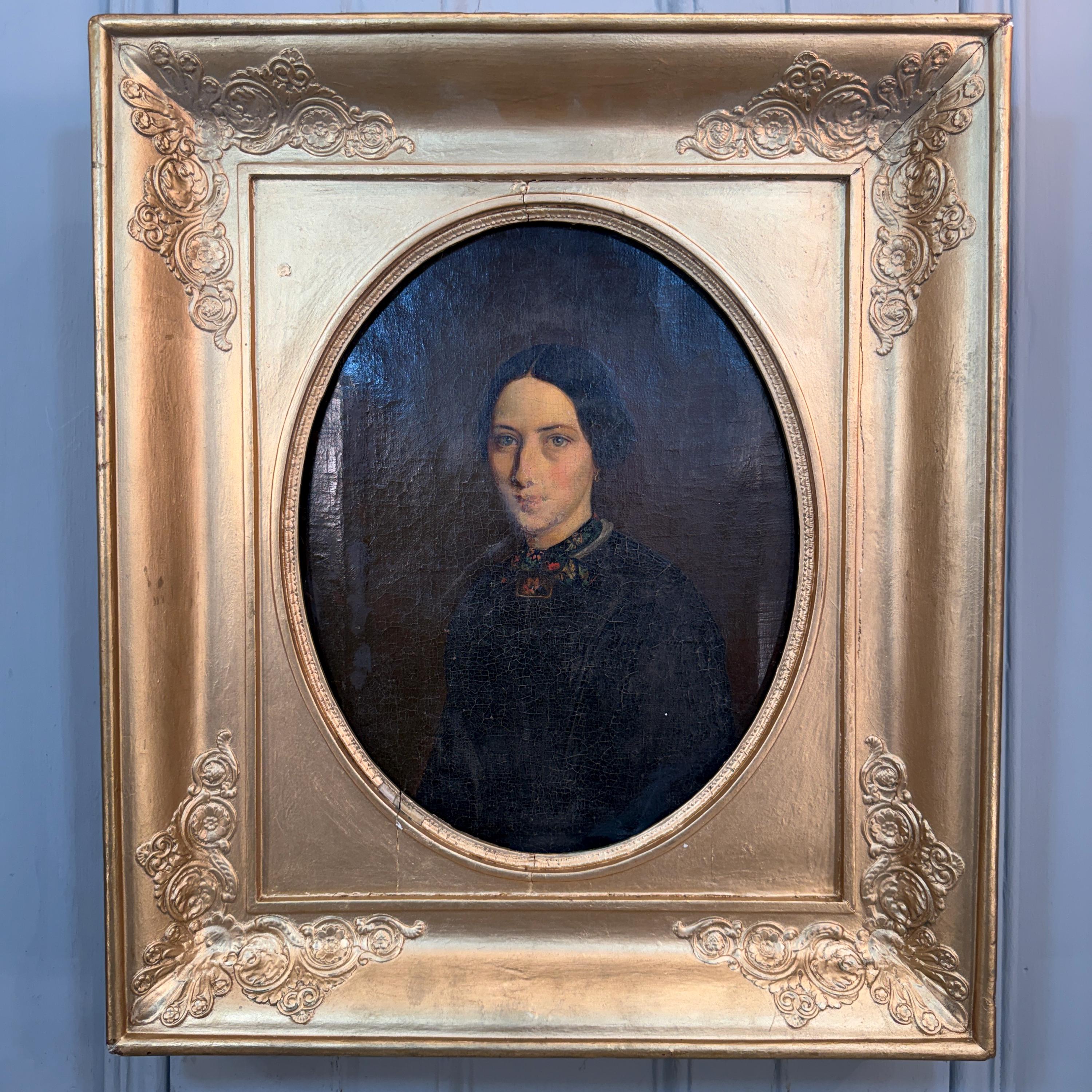 Antique French Oil Painting Portrait of a Lady - Etsy