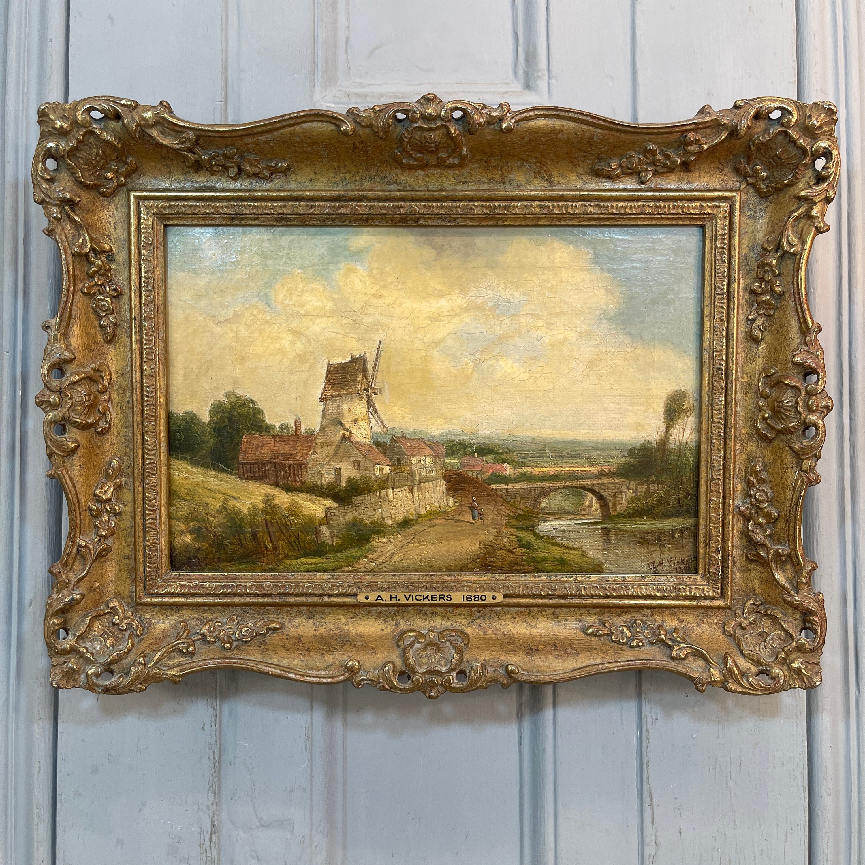 AHヴィッカースによるアンティーク風車の油絵、1880年 - Etsy 日本