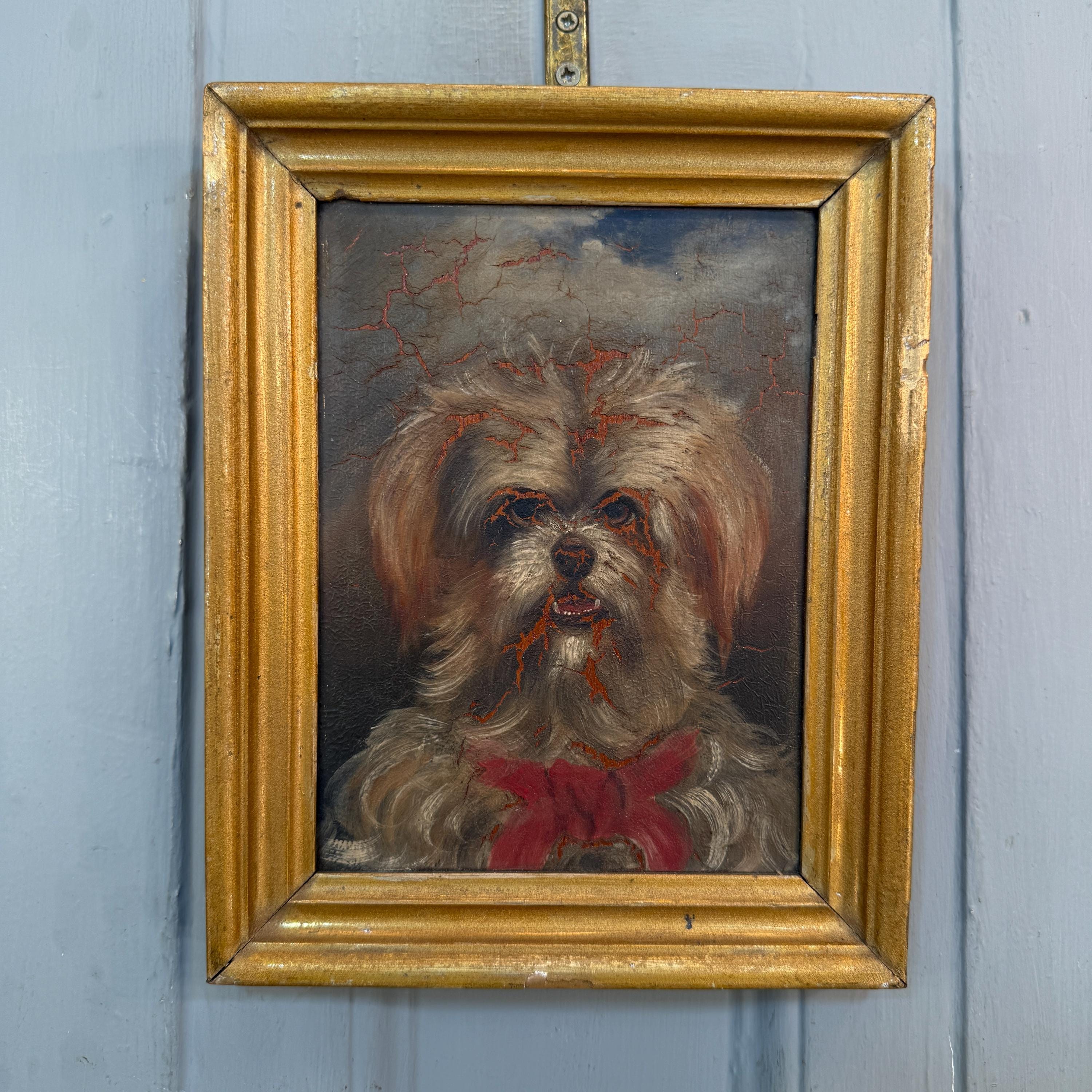 絵画 油絵 犬 シーズ シーズー犬とビーチのスケッチ No.2】海・犬の絵・犬のイラスト