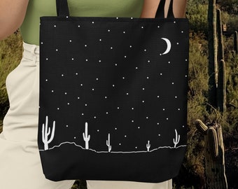 Borsa tote nella tonalità Desert Cacti Night