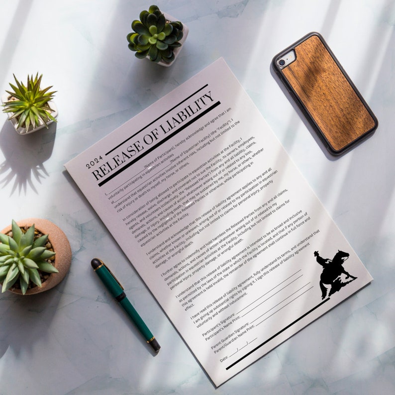 Release of Liability | Western | Horse Riding | Rodeo | Reining ...