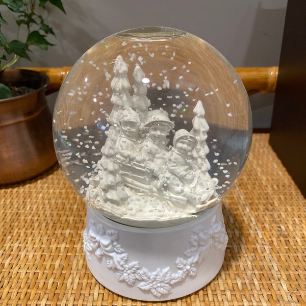 Christmas Collectible Snow Babies- Department 56 Vintage Porcelain Snow Babies and Snow Globe