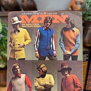Men s Belted Sweater Etsy