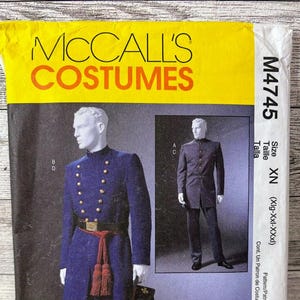 Patrón de costura para disfraces de McCall n.° M4745, 2004 - Disfraces de la Guerra Civil para hombres - SIN CORTAR, talla XN
