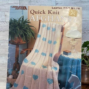 Vintage Leisure Arts - Quick Knit Afghans 2 - Three Afghan Patterns, 1987