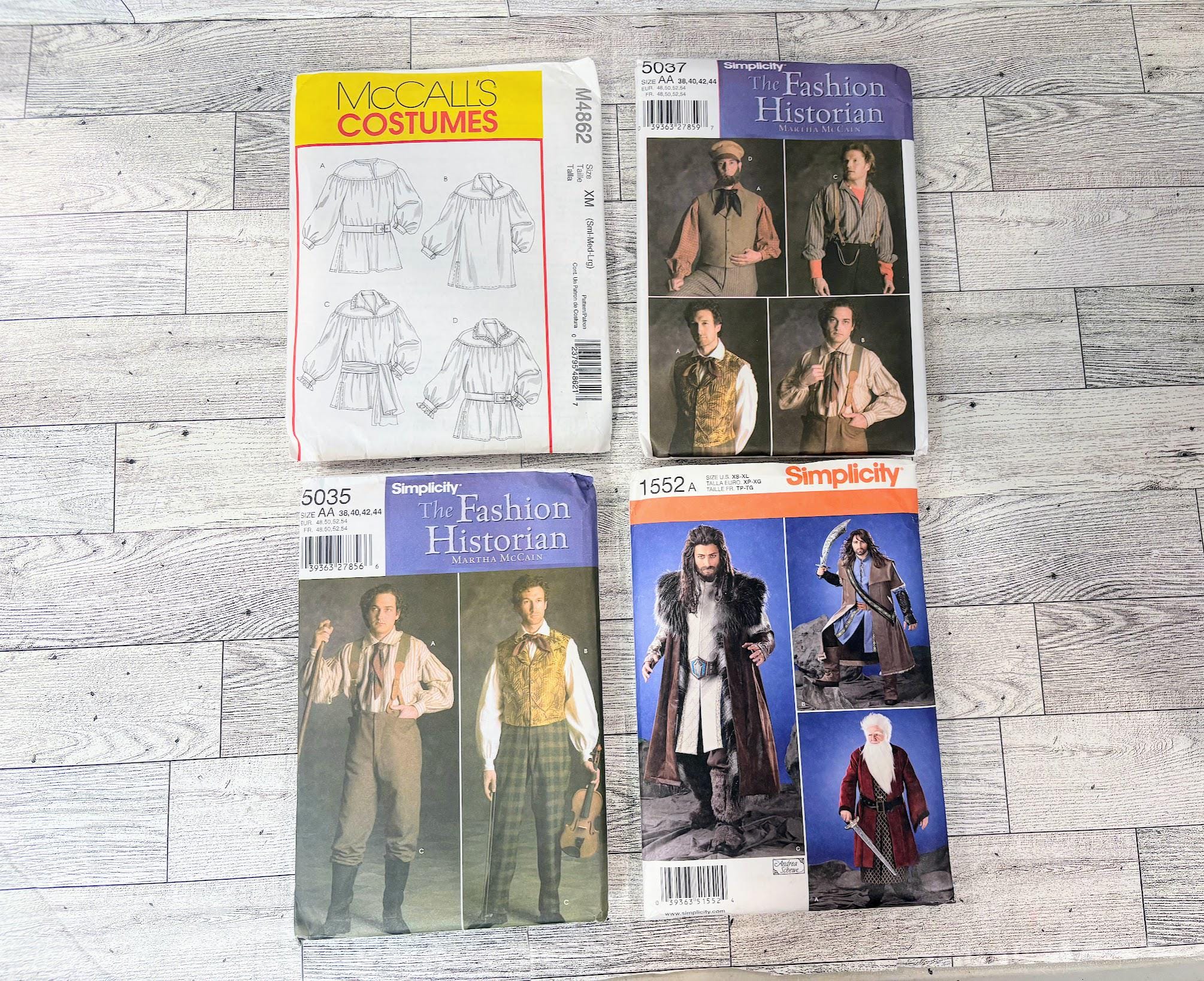 Men's Historical Costume Sewing Patterns - YOUR CHOICE - Etsy