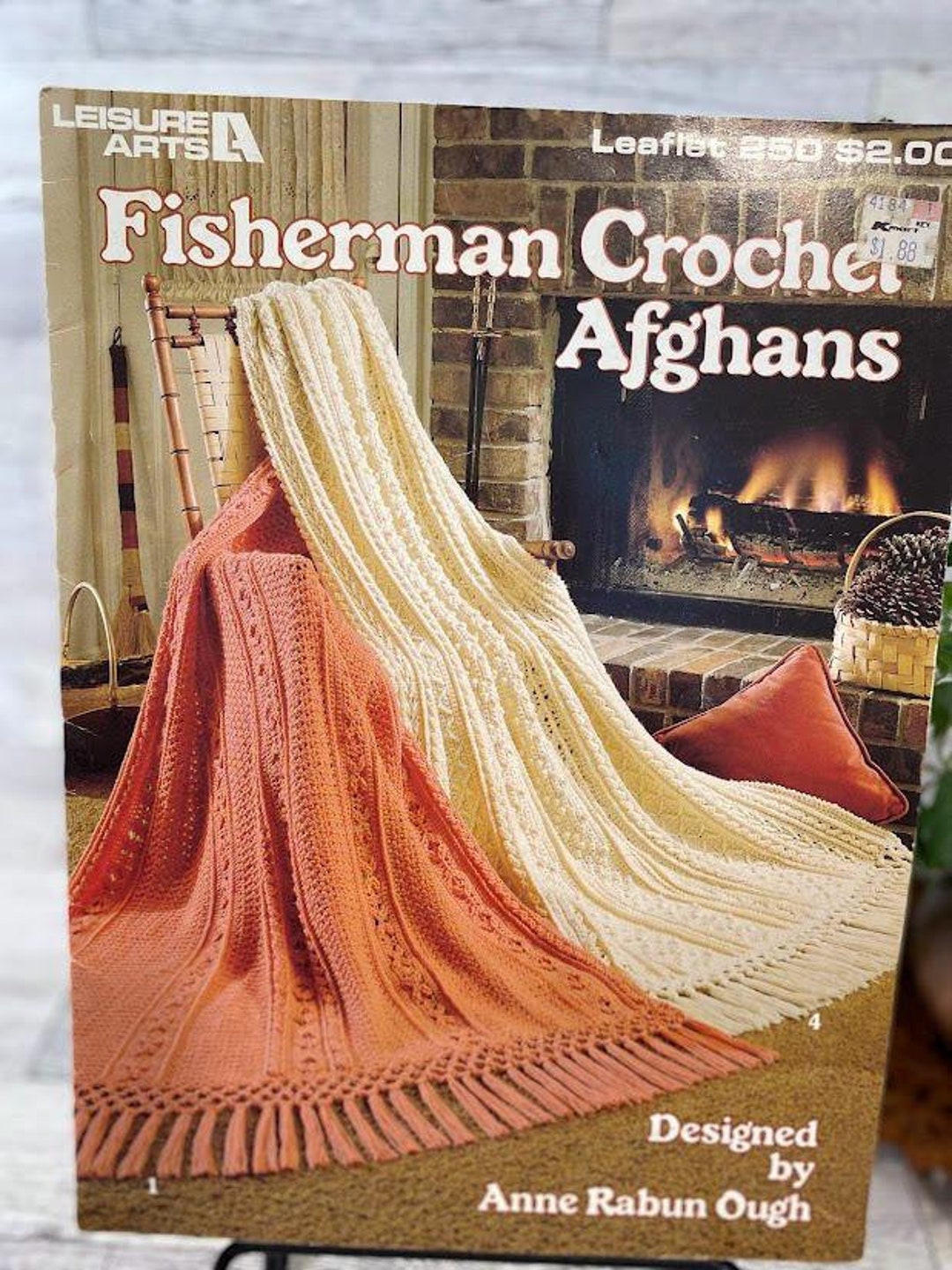 Vintage Leisure Arts Fisherman Crochet Afghans 6 Afghan Patterns 1983