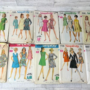 Variety of Vintage late 1960's Dress Patterns - Misses' Patterns, YOUR CHOICE