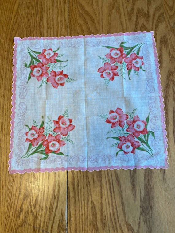 Vintage Handkerchiefs Lot of Three - Fancy Handke… - image 4