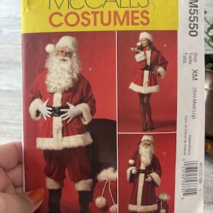 2007 McCall&#39;s Santa & Mrs. Claus Sewing Pattern No. M5550 - S-M-L, UNCUT