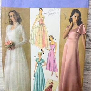 Simplicity Sewing Pattern No. 4270 - 1930&#39;s Retro Misses&#39; Vintage Evening Dress in Two Lengths and Jacket, Sizes 16-18-20-22-24