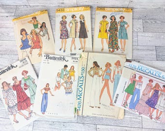 Patrones vintage de los años 70 para mujer: vestidos, pantalones y blusas. ¡Elige el que más te guste!