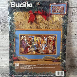 Vintage Bucilla Christmas Counted Cross-stitch Stocking Kit - #82259, Reindeer Roundup