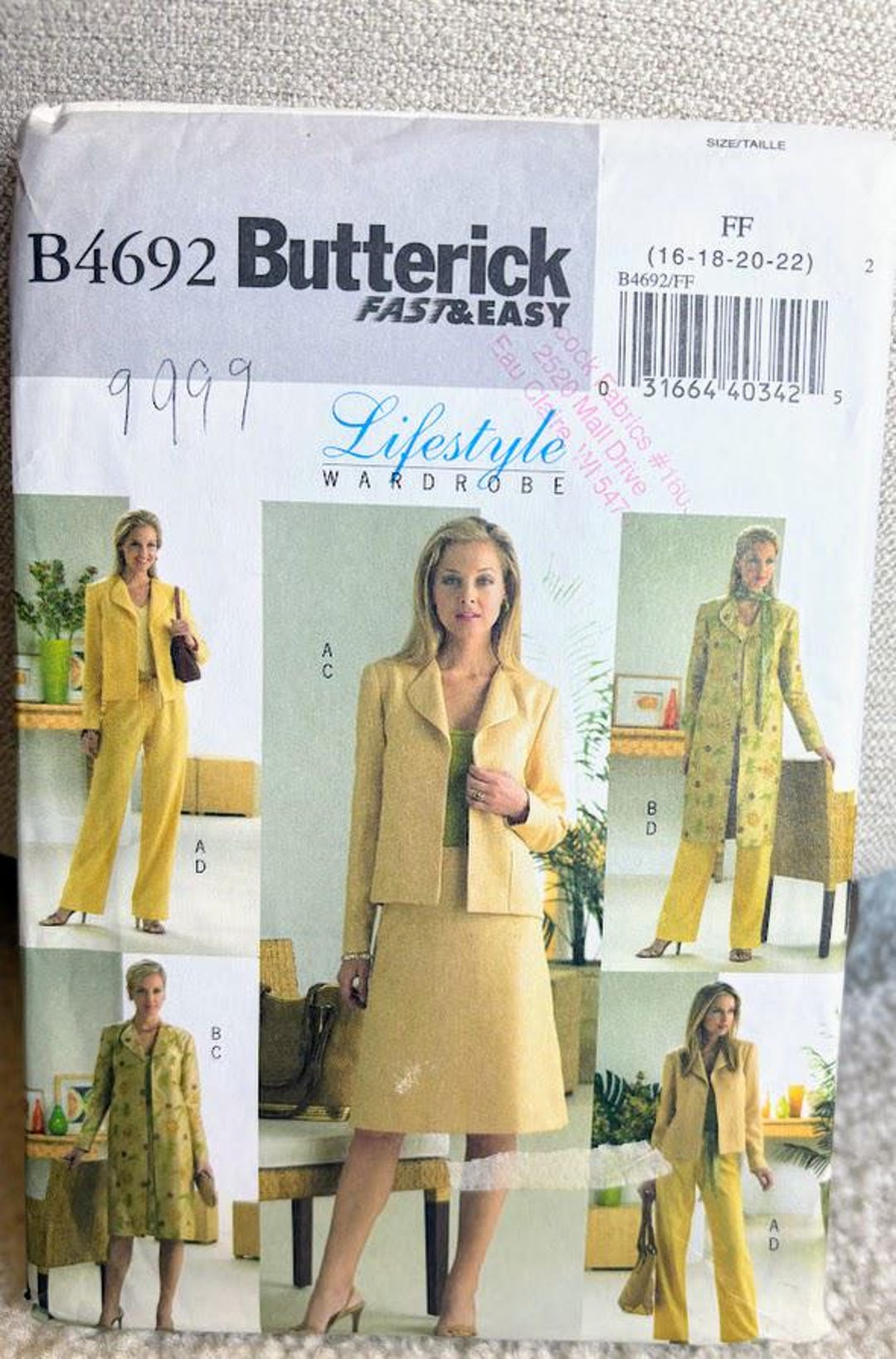 Butterick Fast & Easy Sewing Pattern No. B4692 - Misses' Separates Size ...