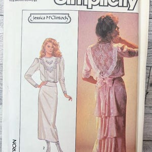 Vintage 1987 Jessica McClintock für Simplicity Schnitt Nr. 8224 - Misses&#39; Dress, Size 8 UNCUT
