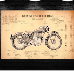 Royal Enfield JS 500 Royal Enfield Motorcycle Gift Motorcycle Art Print Motorcycle Vintage Art Custom Motorcycle Art Gift for Him Biker Gift