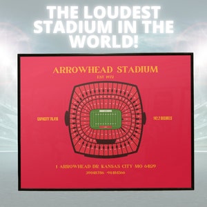 Arrowhead Stadium Art Print, Arrowhead Stadium Seating Chart, Kansas City Chiefs, Arrowhead Stadium print, Arrowhead Stadium sign, KC Art