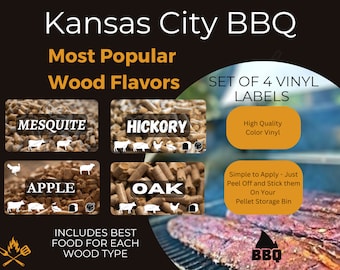 Adesivi aromatizzanti per barbecue KC: etichette per la conservazione del barbecue a pellet - Set da 4
