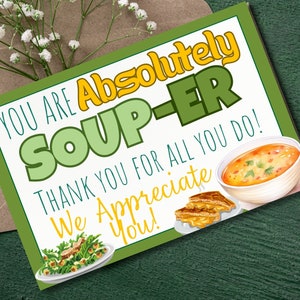 Sei assolutamente un Soup-Er, Etichetta di ringraziamento, Apprezzamento del personale, Apprezzamento degli insegnanti, Apprezzamento dei dipendenti, Biglietto di ringraziamento, Etichetta per carta regalo