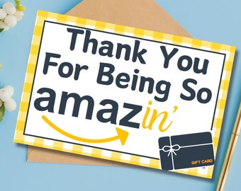 Thank You for Being So Amazin', Thank You Tag, Amazon Gift Card Tag, Employee Appreciation, Teacher Appreciation, Staff Appreciation