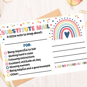 Regenbogen Boho Ersatz Mail Note Card, gute Behavior Incentive, Klassenzimmer-Managment, Motivationskarte, elementares Verhalten im Klassenzimmer