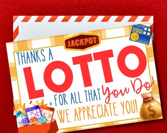 Thanks A Lotto For All That You Do, Thank You Tag, Staff Appreciation, Employee Appreciation, Teacher Appreciation, Scratch Off Tickets Tag